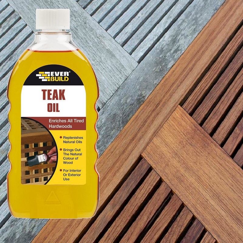 Everbuild Teak Oil Wood Treatment Finish 500ml MPN TEAK Sealants and